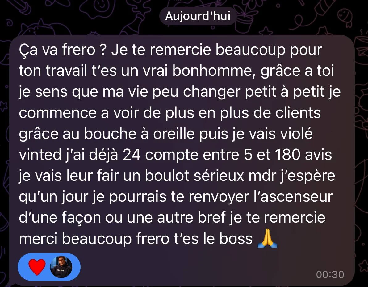 Message d'un membre de la formation