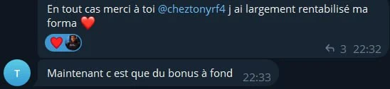 Message d'un membre de la formation