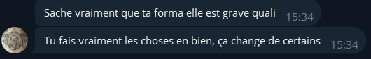 Message d'un membre de la formation